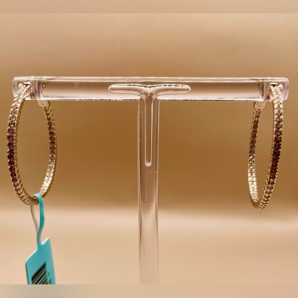 Sterling silver moissanite hoops. .49 carat weight. Brand new. Never been worn. - Picture 2 of 8